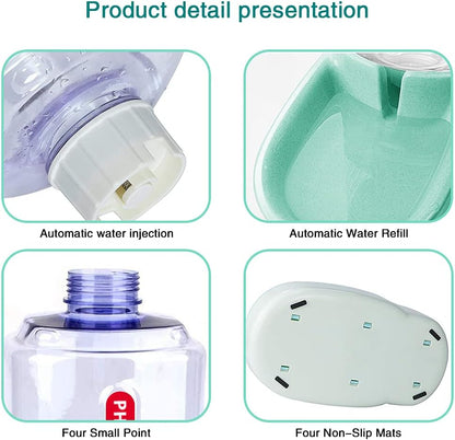 1 Gallon Automatic Pet Water Dispenser and Cat Feeder for Small to Medium Pets (Green)
